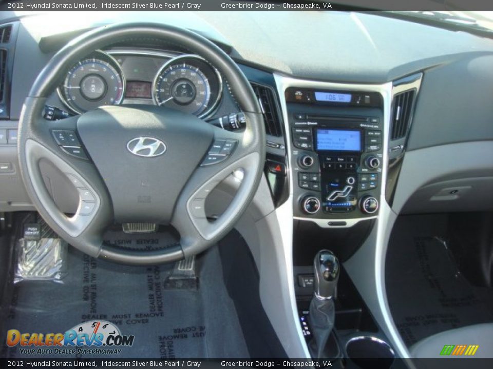 2012 Hyundai Sonata Limited Iridescent Silver Blue Pearl / Gray Photo #12