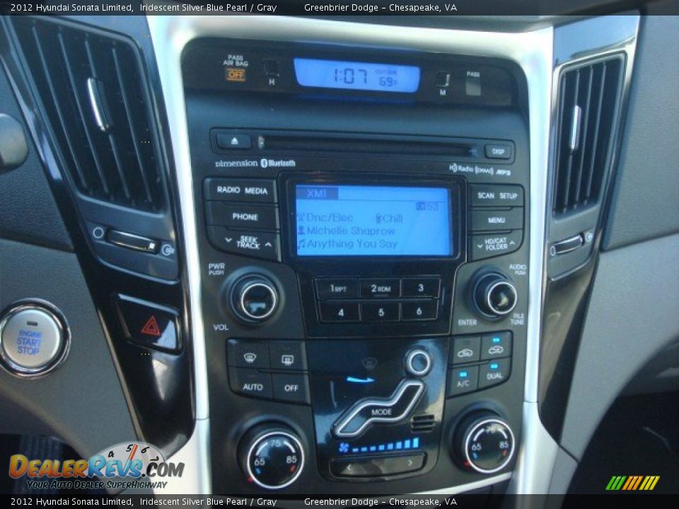 2012 Hyundai Sonata Limited Iridescent Silver Blue Pearl / Gray Photo #16
