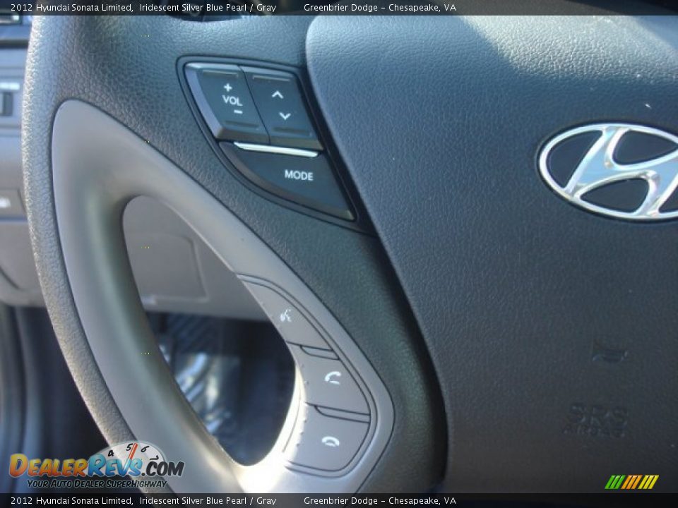 2012 Hyundai Sonata Limited Iridescent Silver Blue Pearl / Gray Photo #19