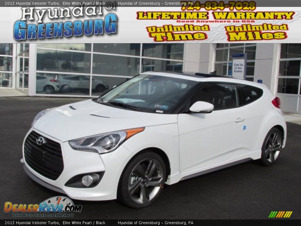 2013 Hyundai Veloster Turbo Elite White Pearl / Black Photo #1
