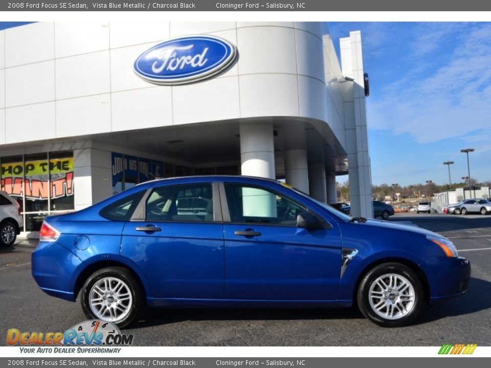 2008 Ford Focus SE Sedan Vista Blue Metallic / Charcoal Black Photo #2