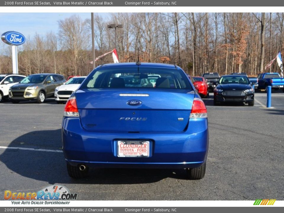 2008 Ford Focus SE Sedan Vista Blue Metallic / Charcoal Black Photo #4