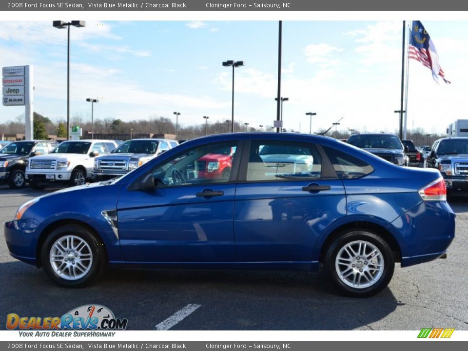 2008 Ford Focus SE Sedan Vista Blue Metallic / Charcoal Black Photo #5