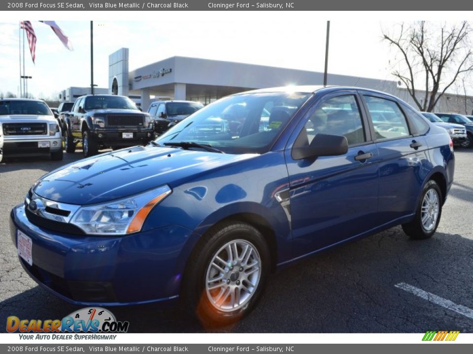 2008 Ford Focus SE Sedan Vista Blue Metallic / Charcoal Black Photo #6