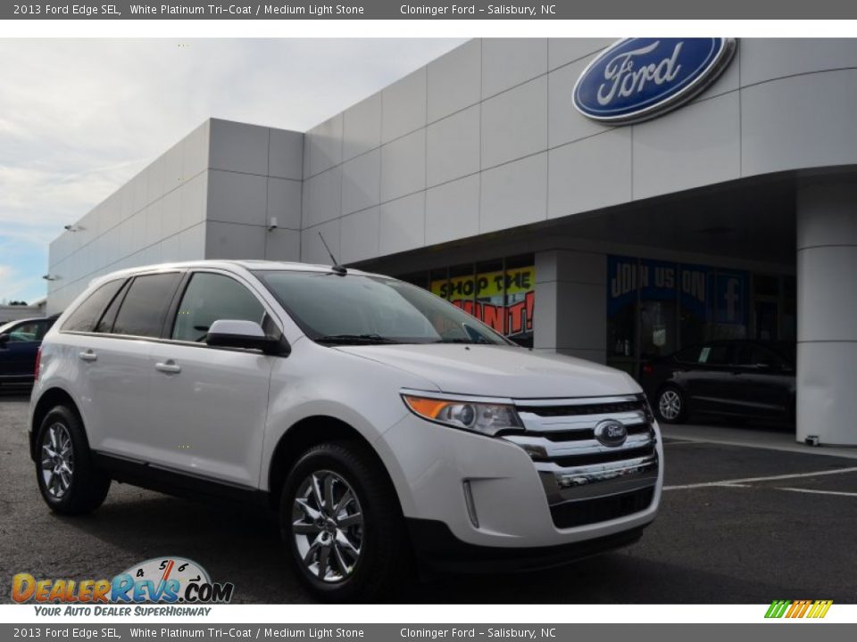 2013 Ford Edge SEL White Platinum Tri-Coat / Medium Light Stone Photo #1