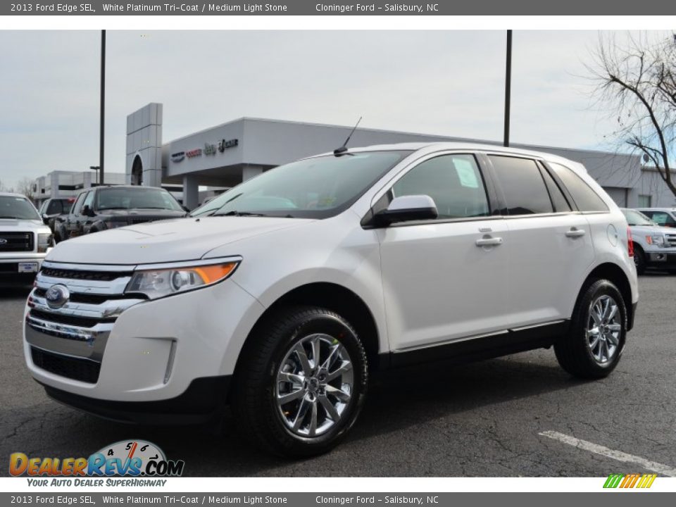 2013 Ford Edge SEL White Platinum Tri-Coat / Medium Light Stone Photo #6