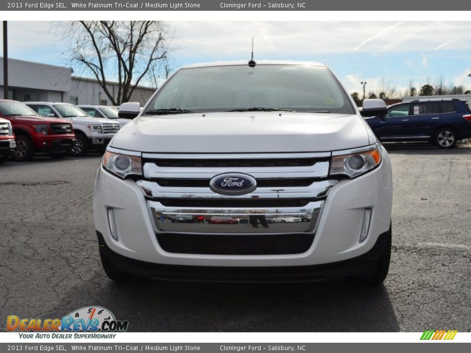 2013 Ford Edge SEL White Platinum Tri-Coat / Medium Light Stone Photo #7