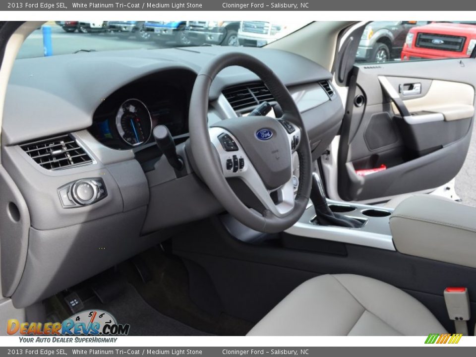 2013 Ford Edge SEL White Platinum Tri-Coat / Medium Light Stone Photo #11