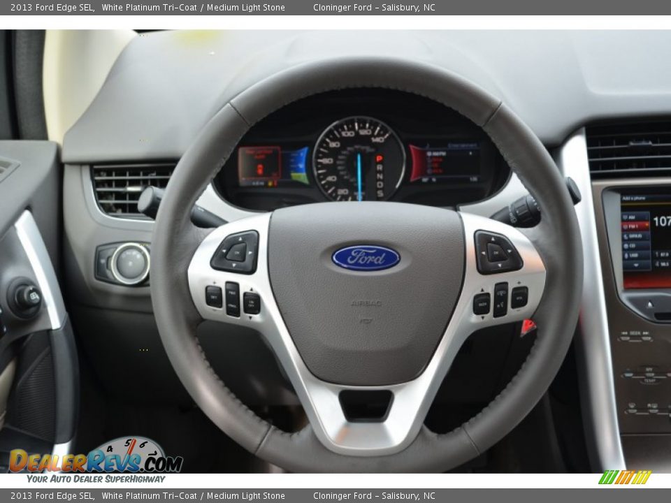 2013 Ford Edge SEL White Platinum Tri-Coat / Medium Light Stone Photo #24