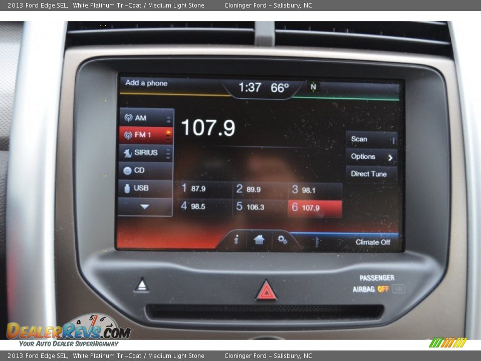2013 Ford Edge SEL White Platinum Tri-Coat / Medium Light Stone Photo #34