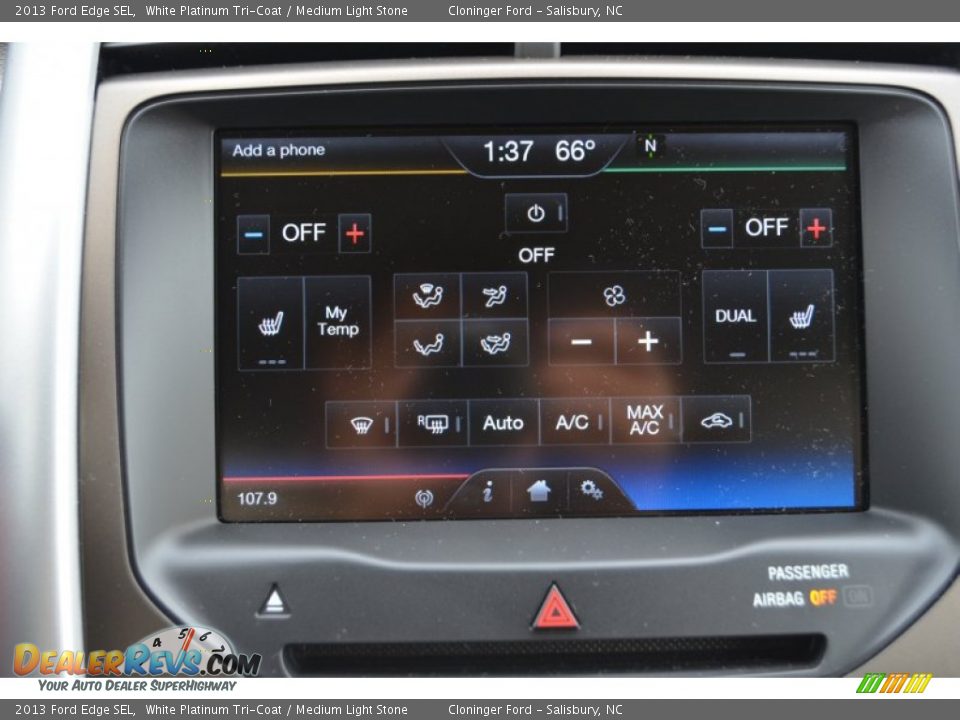 2013 Ford Edge SEL White Platinum Tri-Coat / Medium Light Stone Photo #36