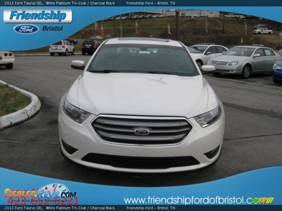 2013 Ford Taurus SEL White Platinum Tri-Coat / Charcoal Black Photo #4