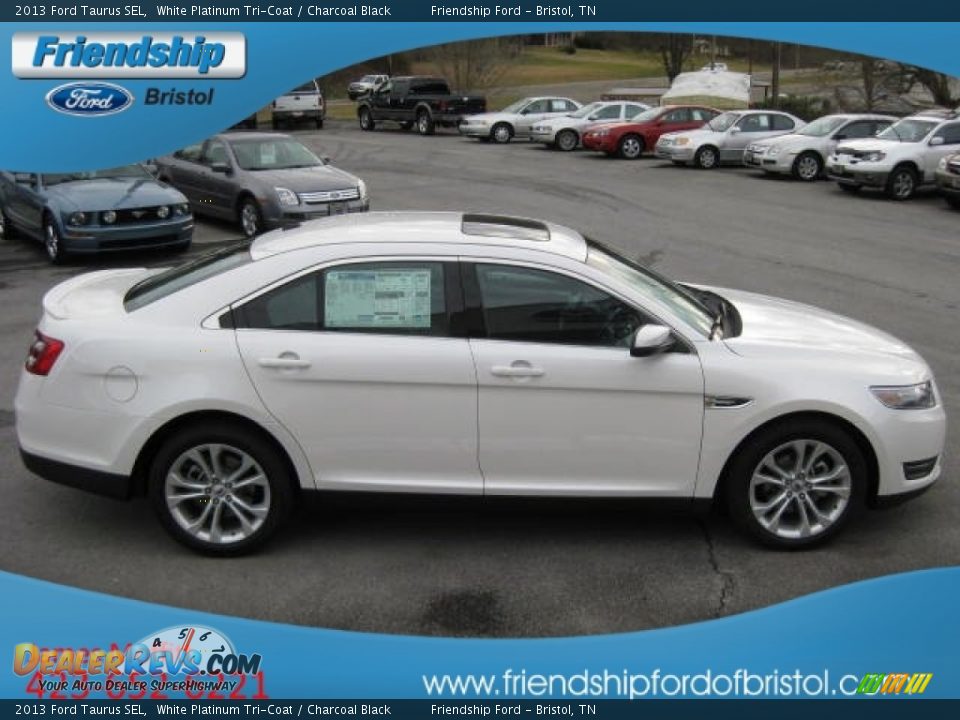 2013 Ford Taurus SEL White Platinum Tri-Coat / Charcoal Black Photo #6