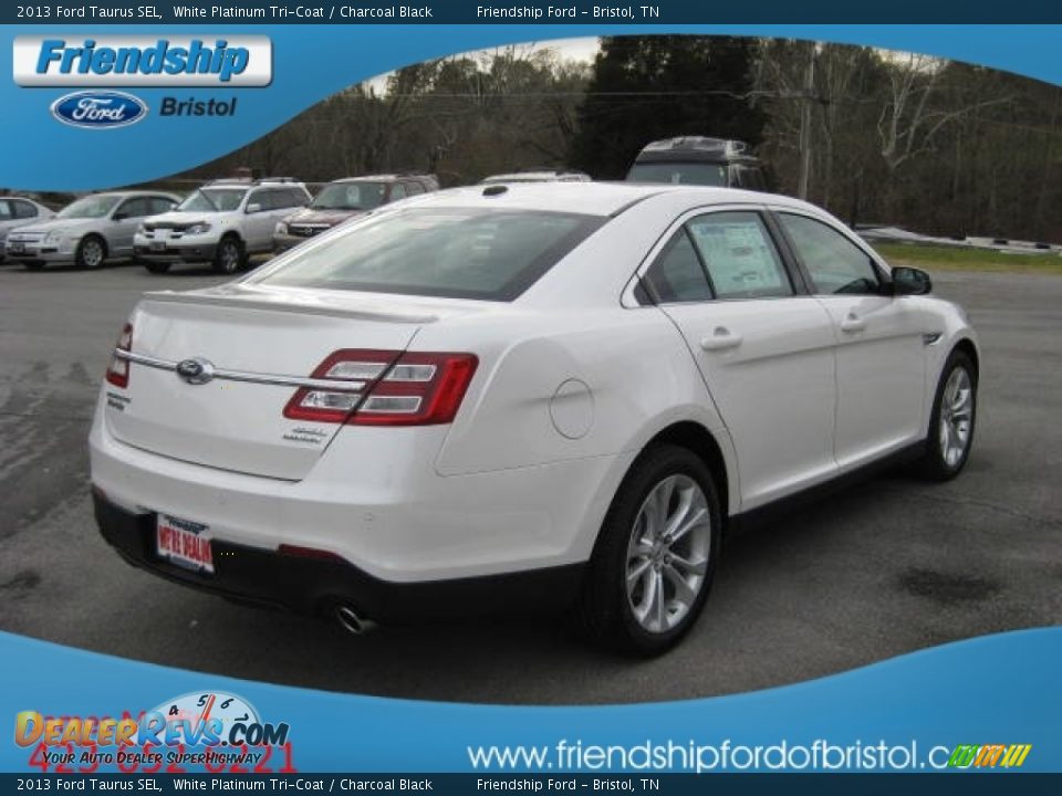 2013 Ford Taurus SEL White Platinum Tri-Coat / Charcoal Black Photo #7