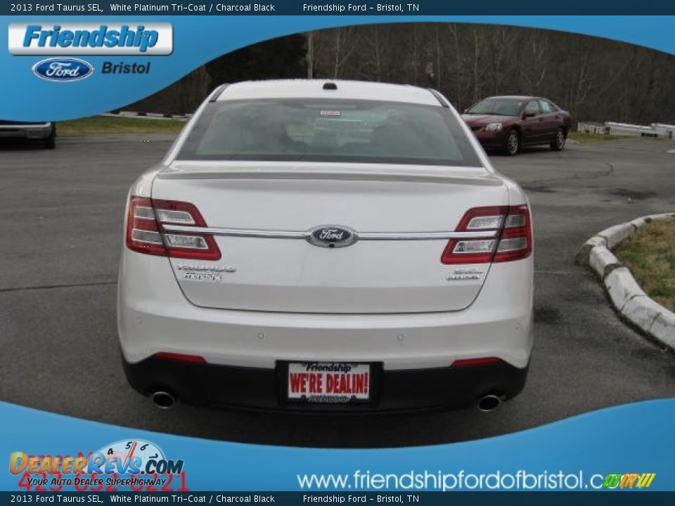 2013 Ford Taurus SEL White Platinum Tri-Coat / Charcoal Black Photo #8