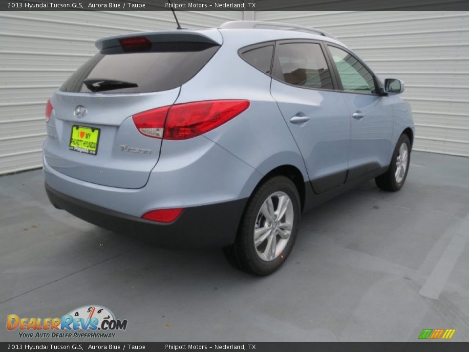 2013 Hyundai Tucson GLS Aurora Blue / Taupe Photo #3