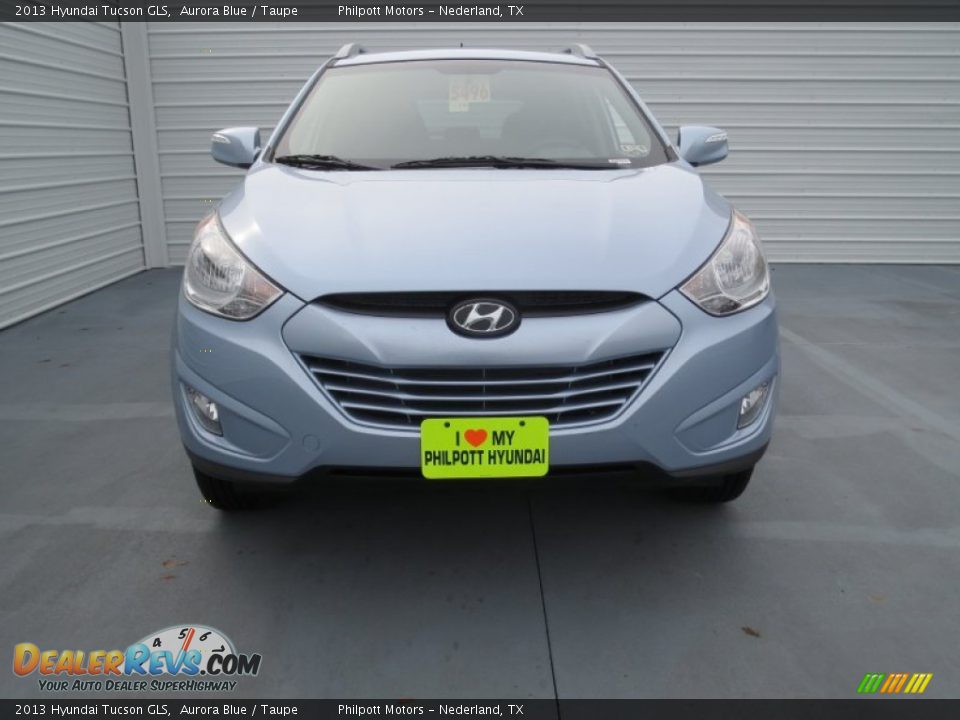 2013 Hyundai Tucson GLS Aurora Blue / Taupe Photo #7