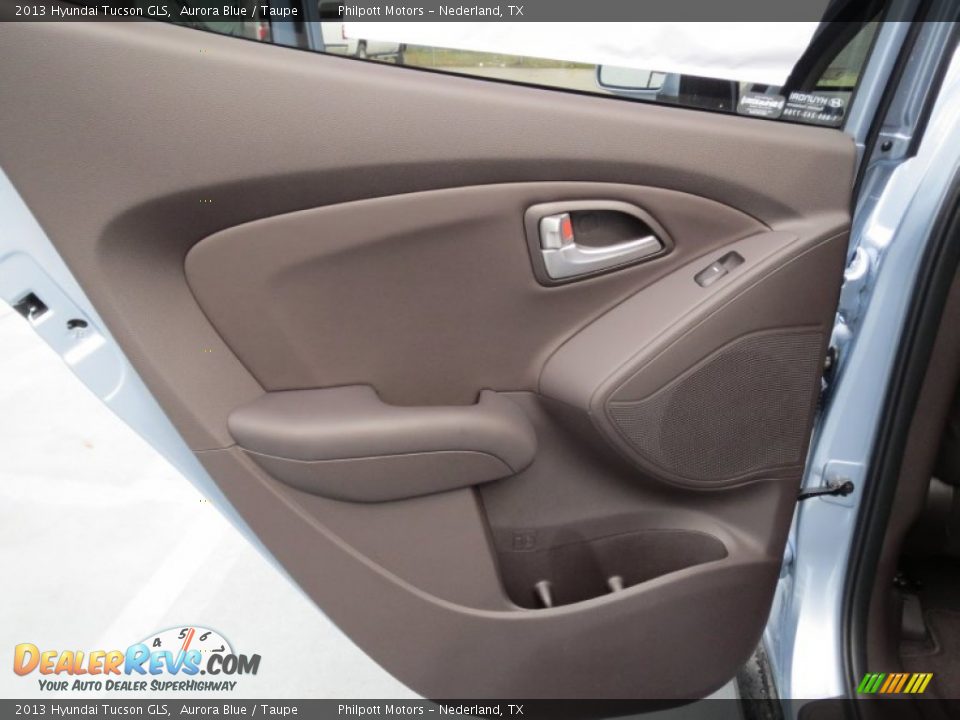 2013 Hyundai Tucson GLS Aurora Blue / Taupe Photo #18