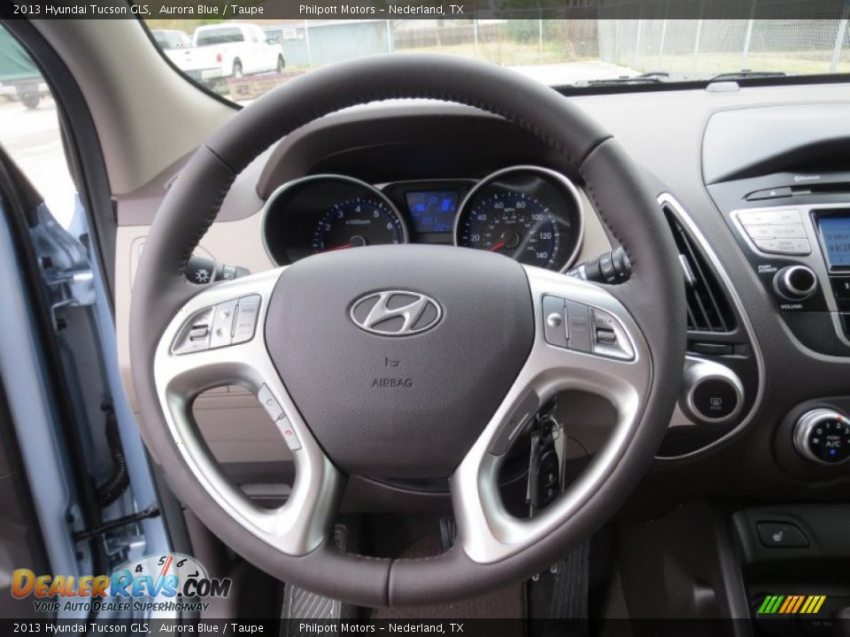 2013 Hyundai Tucson GLS Aurora Blue / Taupe Photo #30