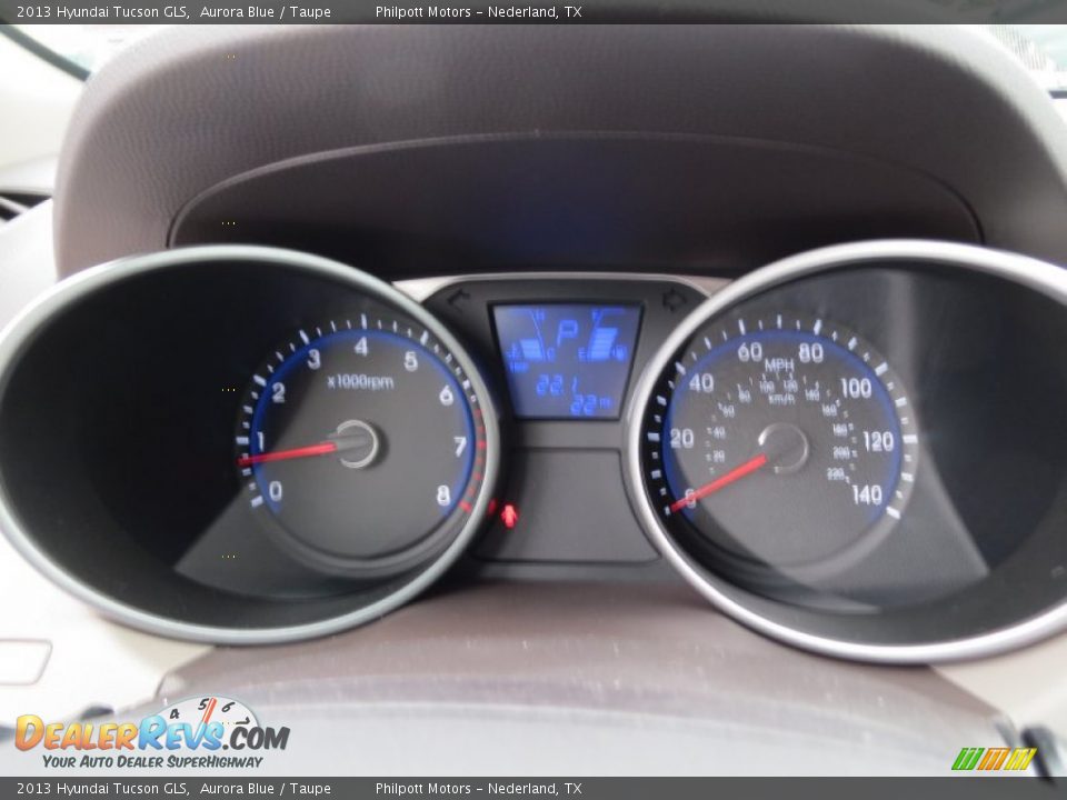 2013 Hyundai Tucson GLS Aurora Blue / Taupe Photo #31