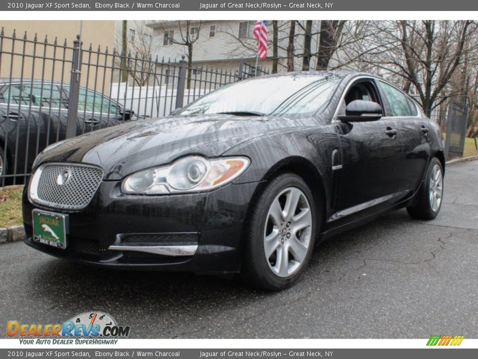 2010 Jaguar XF Sport Sedan Ebony Black / Warm Charcoal Photo #1