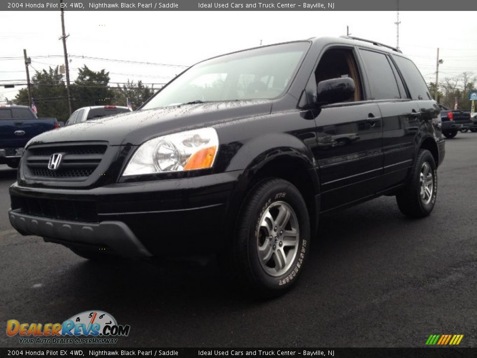 2004 Honda Pilot EX 4WD Nighthawk Black Pearl / Saddle Photo #1