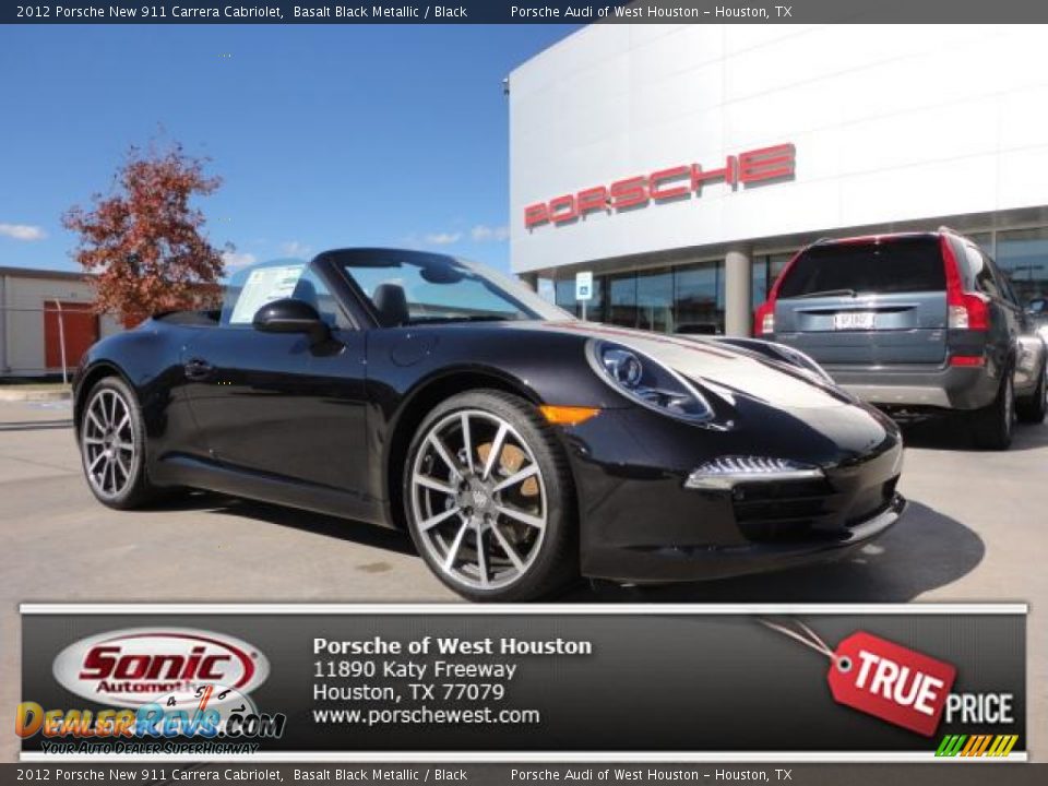 2012 Porsche New 911 Carrera Cabriolet Basalt Black Metallic / Black Photo #1