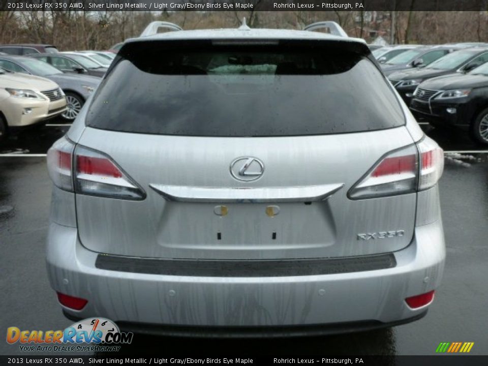 2013 Lexus RX 350 AWD Silver Lining Metallic / Light Gray/Ebony Birds Eye Maple Photo #3