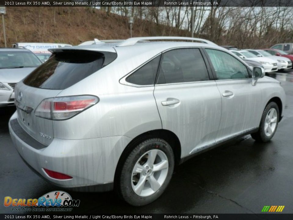 2013 Lexus RX 350 AWD Silver Lining Metallic / Light Gray/Ebony Birds Eye Maple Photo #4