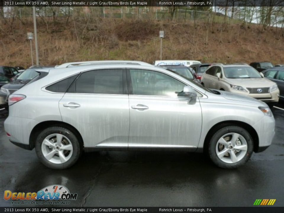 2013 Lexus RX 350 AWD Silver Lining Metallic / Light Gray/Ebony Birds Eye Maple Photo #5