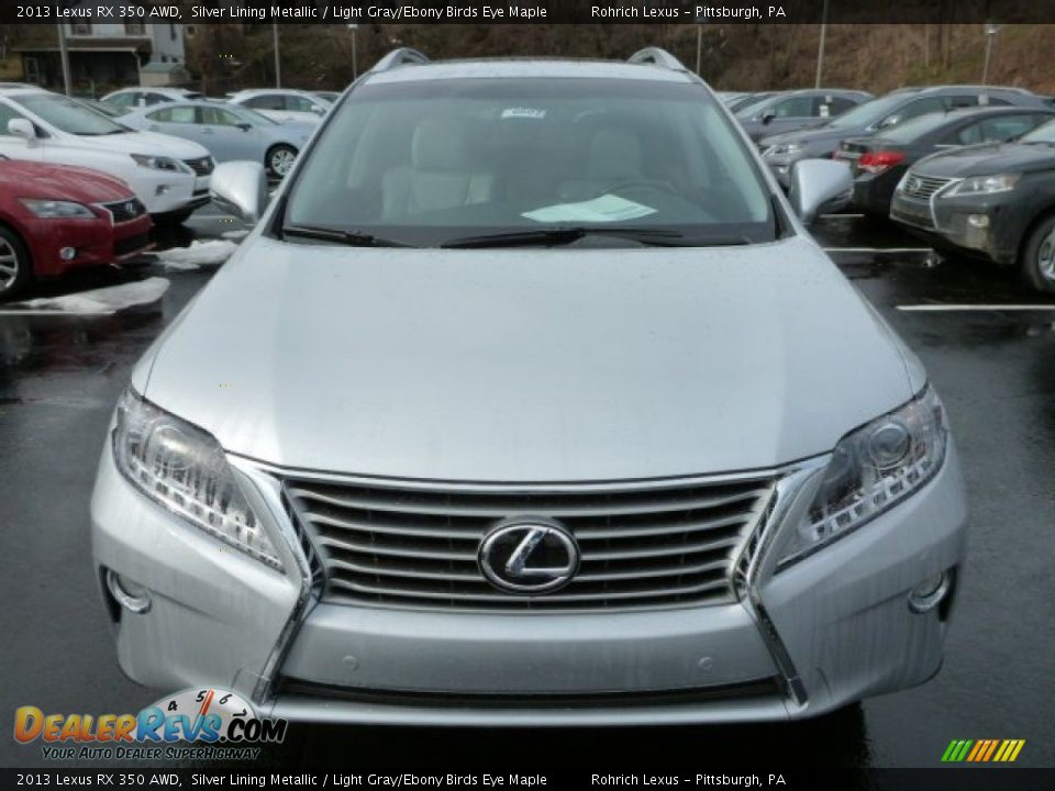 2013 Lexus RX 350 AWD Silver Lining Metallic / Light Gray/Ebony Birds Eye Maple Photo #7
