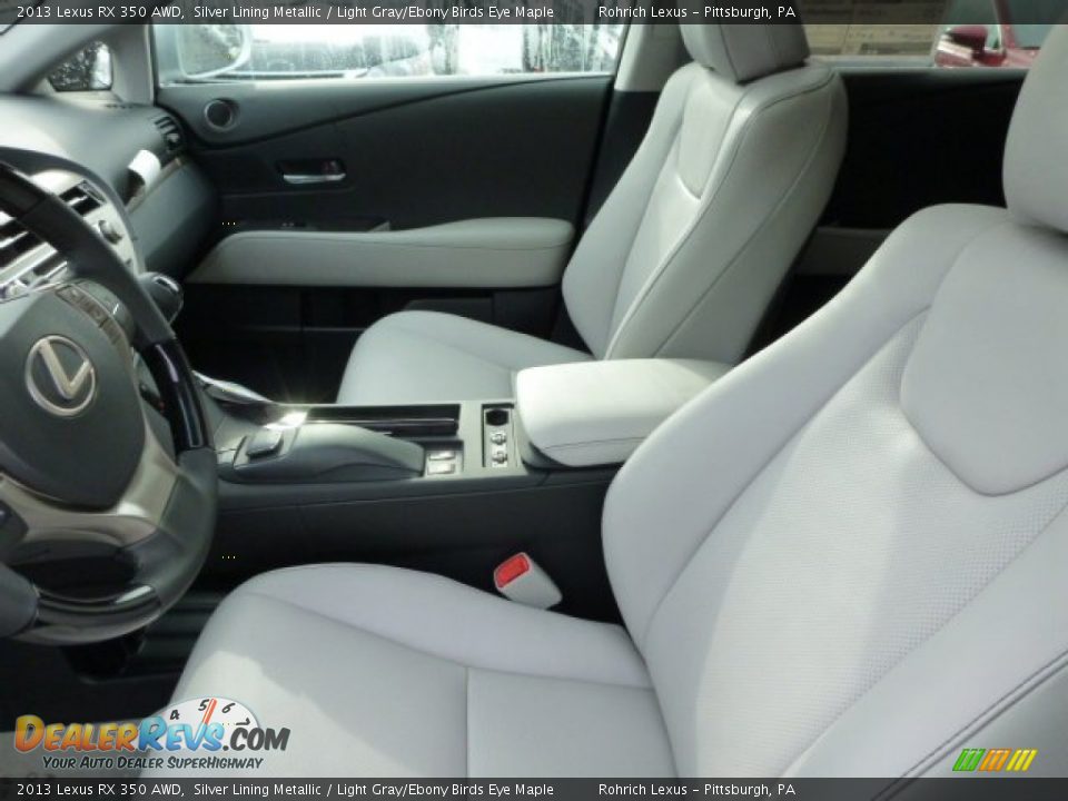2013 Lexus RX 350 AWD Silver Lining Metallic / Light Gray/Ebony Birds Eye Maple Photo #10