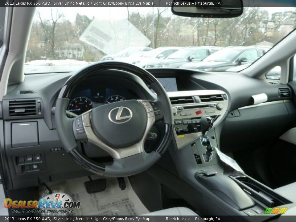 2013 Lexus RX 350 AWD Silver Lining Metallic / Light Gray/Ebony Birds Eye Maple Photo #12