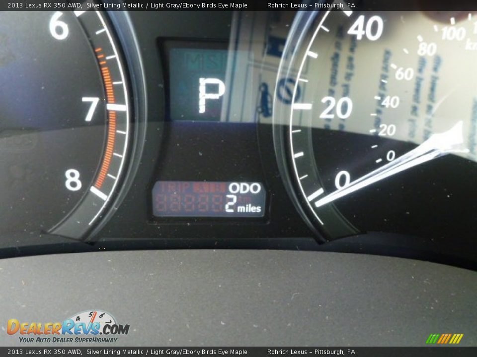 2013 Lexus RX 350 AWD Silver Lining Metallic / Light Gray/Ebony Birds Eye Maple Photo #19