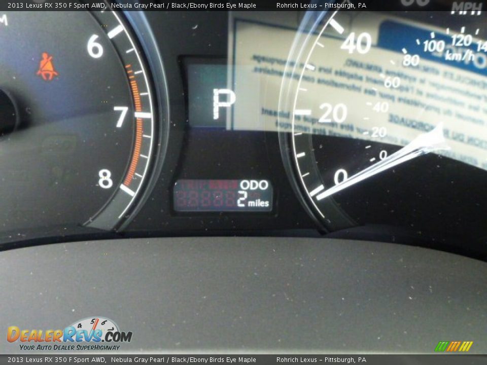 2013 Lexus RX 350 F Sport AWD Nebula Gray Pearl / Black/Ebony Birds Eye Maple Photo #19