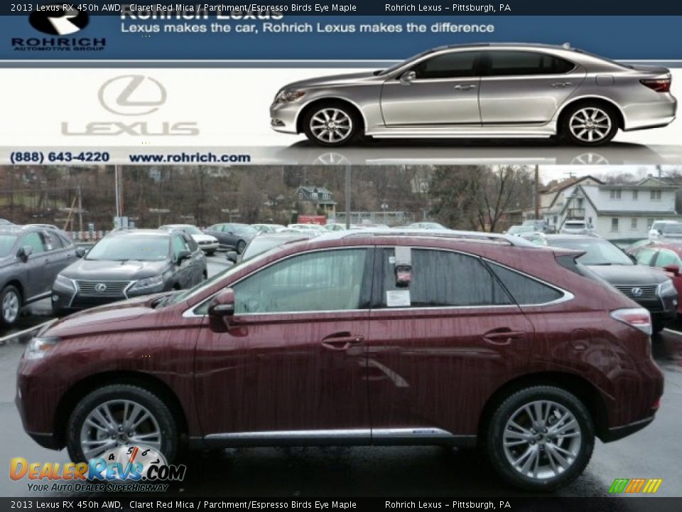 2013 Lexus RX 450h AWD Claret Red Mica / Parchment/Espresso Birds Eye Maple Photo #1