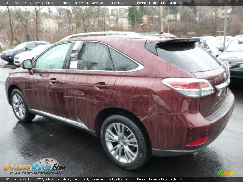 2013 Lexus RX 450h AWD Claret Red Mica / Parchment/Espresso Birds Eye Maple Photo #2