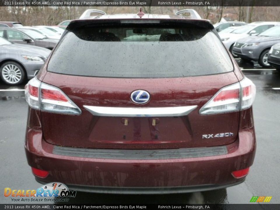 2013 Lexus RX 450h AWD Claret Red Mica / Parchment/Espresso Birds Eye Maple Photo #3