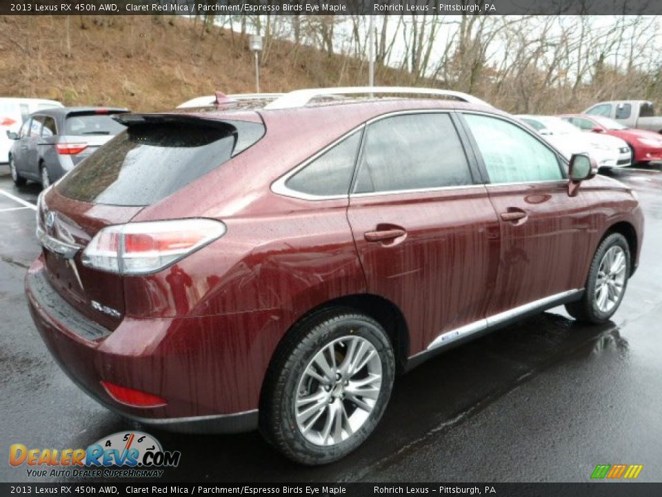 2013 Lexus RX 450h AWD Claret Red Mica / Parchment/Espresso Birds Eye Maple Photo #4