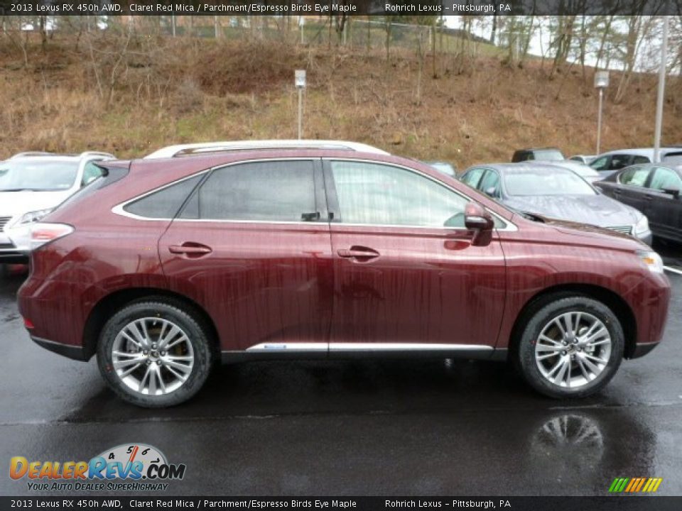 2013 Lexus RX 450h AWD Claret Red Mica / Parchment/Espresso Birds Eye Maple Photo #5