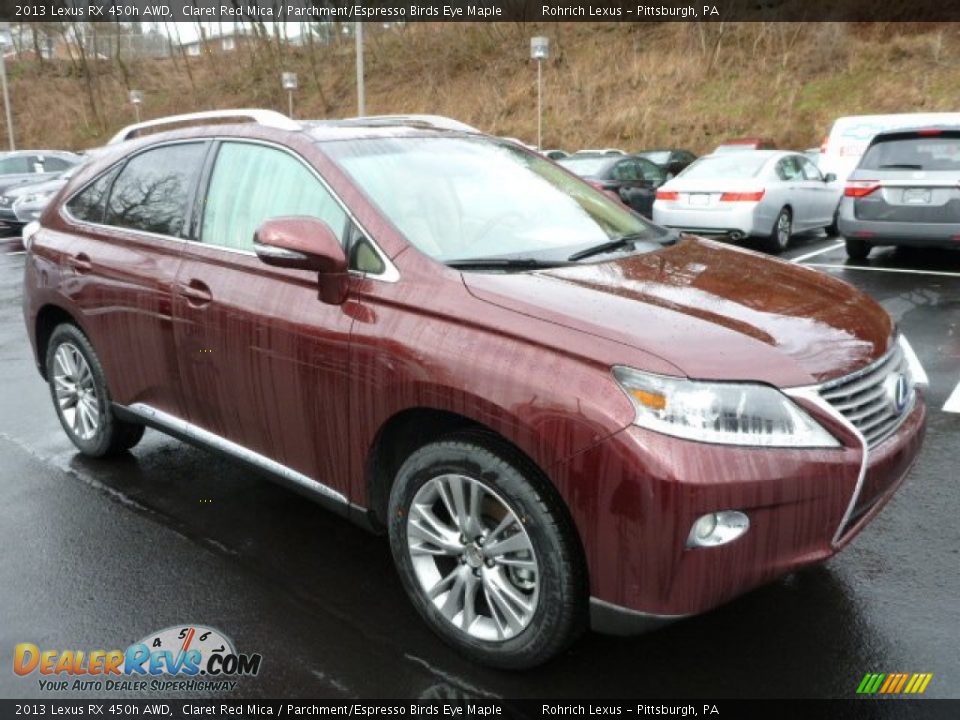 2013 Lexus RX 450h AWD Claret Red Mica / Parchment/Espresso Birds Eye Maple Photo #6
