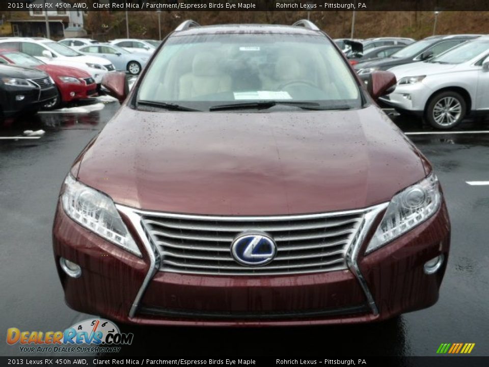 2013 Lexus RX 450h AWD Claret Red Mica / Parchment/Espresso Birds Eye Maple Photo #7