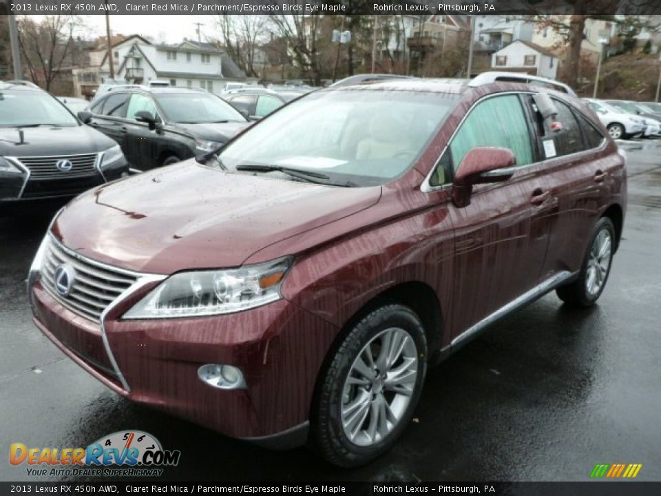 2013 Lexus RX 450h AWD Claret Red Mica / Parchment/Espresso Birds Eye Maple Photo #8