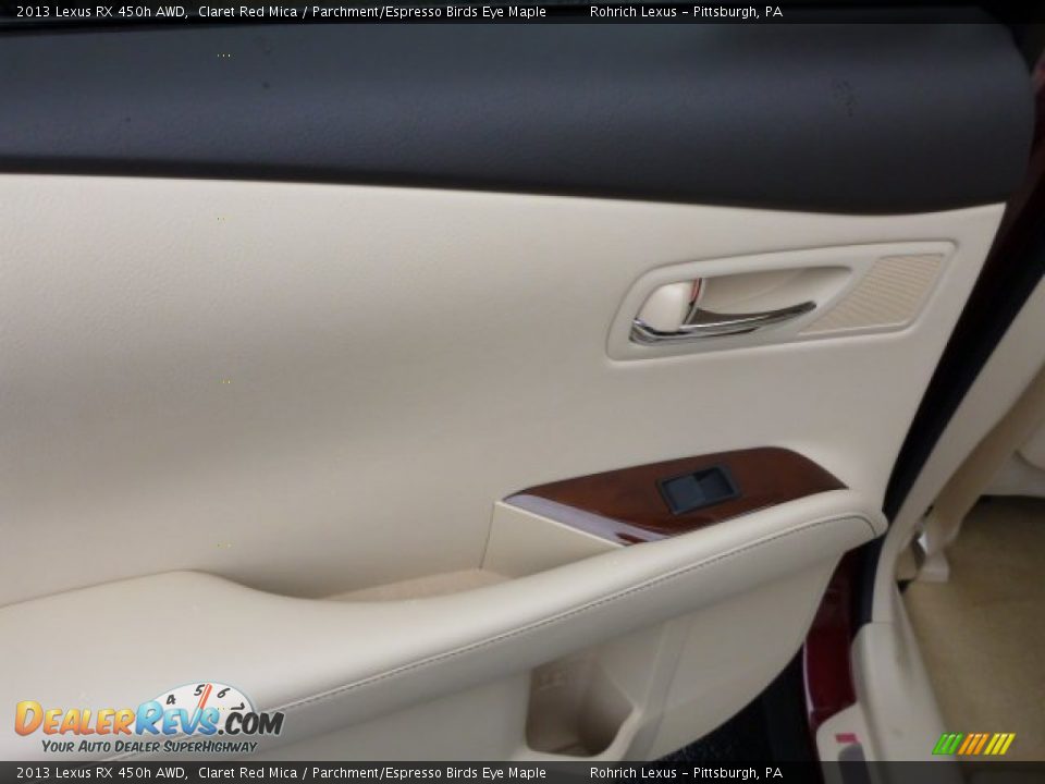 2013 Lexus RX 450h AWD Claret Red Mica / Parchment/Espresso Birds Eye Maple Photo #13
