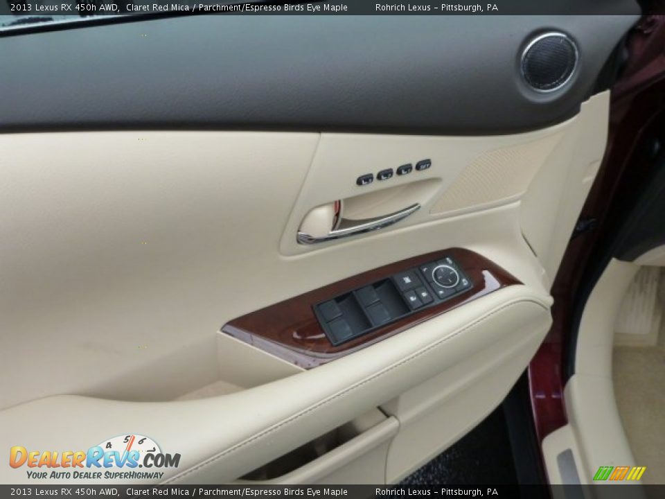 2013 Lexus RX 450h AWD Claret Red Mica / Parchment/Espresso Birds Eye Maple Photo #14