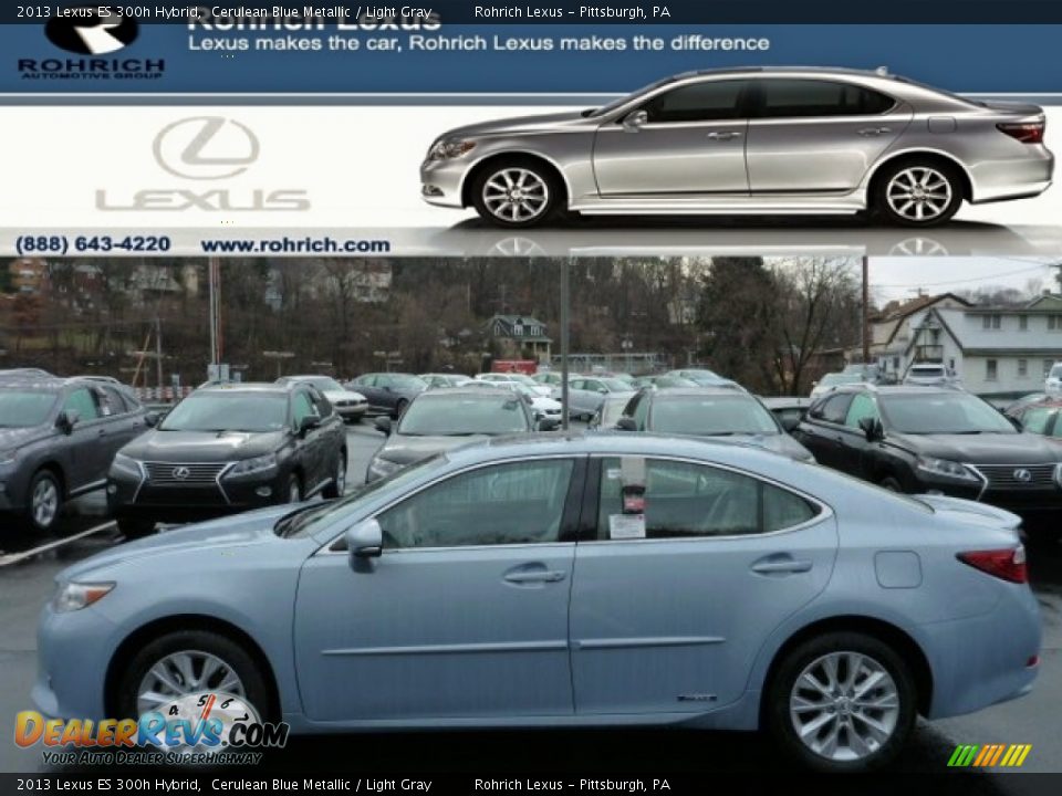 2013 Lexus ES 300h Hybrid Cerulean Blue Metallic / Light Gray Photo #1