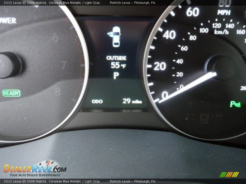 2013 Lexus ES 300h Hybrid Cerulean Blue Metallic / Light Gray Photo #19