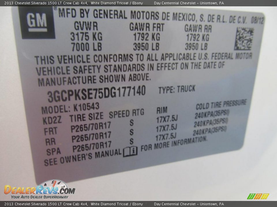 2013 Chevrolet Silverado 1500 LT Crew Cab 4x4 White Diamond Tricoat / Ebony Photo #19