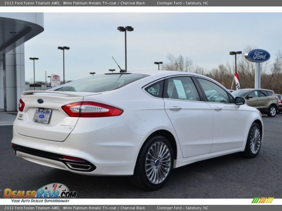 2013 Ford Fusion Titanium AWD White Platinum Metallic Tri-coat / Charcoal Black Photo #3