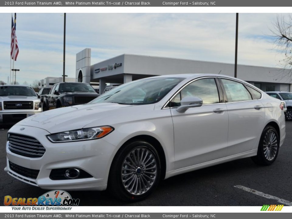 2013 Ford Fusion Titanium AWD White Platinum Metallic Tri-coat / Charcoal Black Photo #6